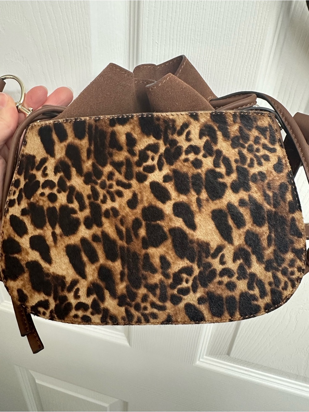 Leopard Print Adjustable Crossbody Bag